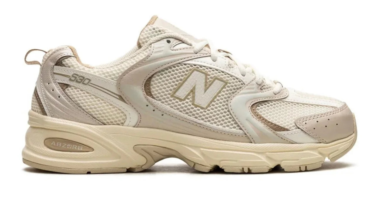 NEW BALANCE 530 cream green מידות 39.5/41.5/38