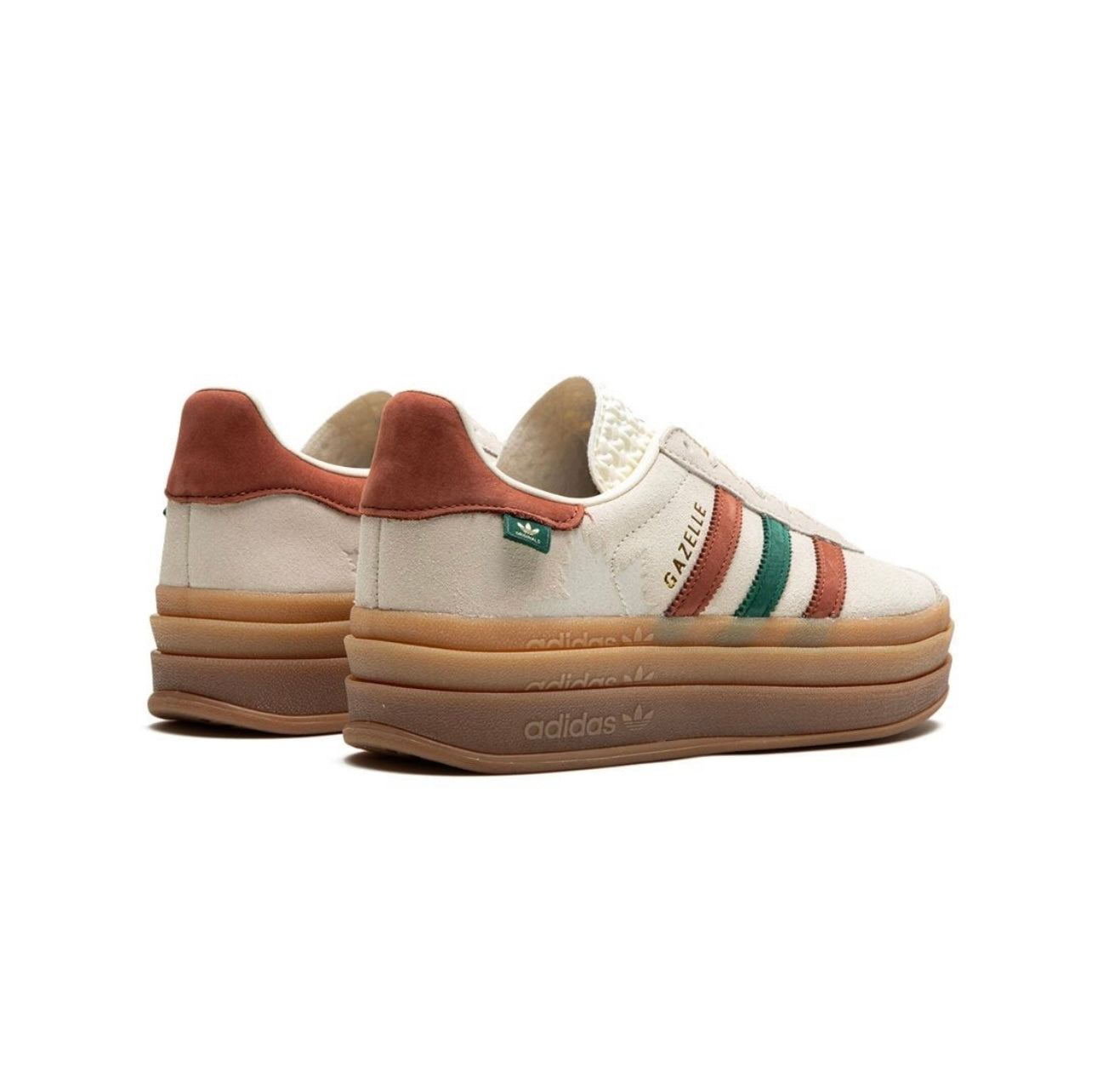 Adidas gazelle platform Light Cream Red Green