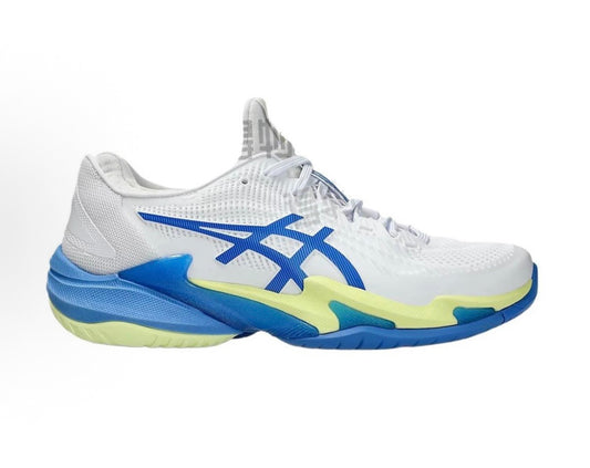 נעלי Asics Court FF3 White Blue Yellow מקוריות בעיצוב אופנתי עכשווי לקידום אתר