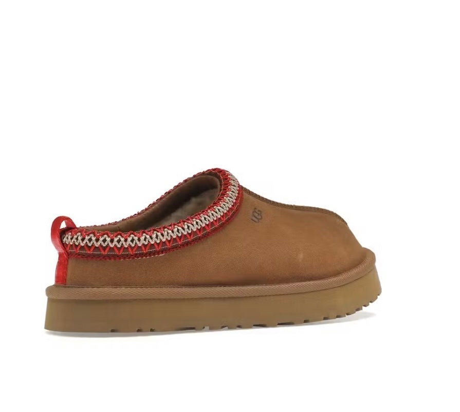 Ugg Tasman suede slippers brown red