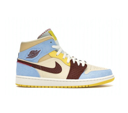 נעלי Air Jordan 1 Mid SE Fearless Maison מקוריות בעיצוב אופנתי עכשווי לקידום אתר