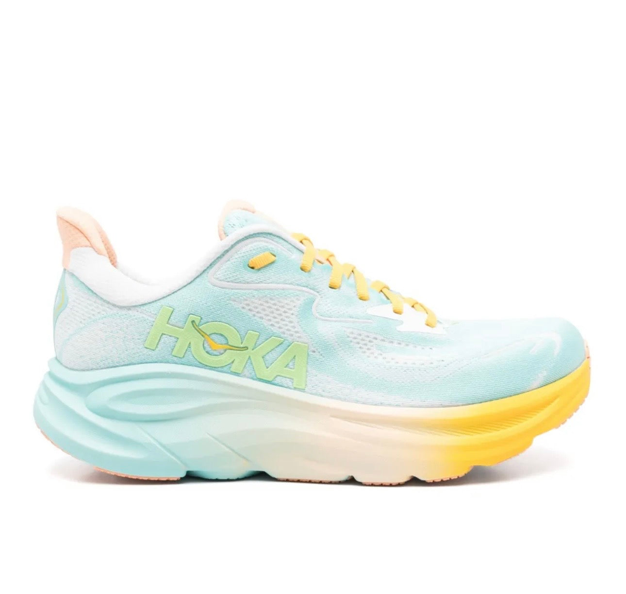 נעלי Hoka Clifton 10 Light Blue Yellow מקוריות בעיצוב אופנתי עכשווי לקידום אתר