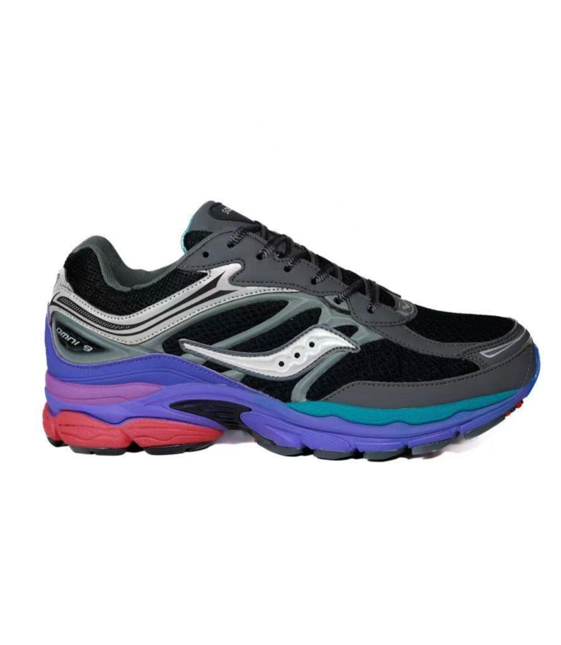 Saucony Omni Black Grey Colourful