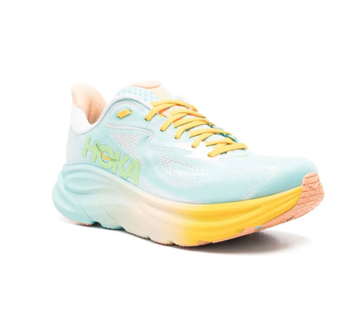 Hoka Clifton 10 Light Blue Yellow
