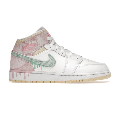 נעלי Air Jordan 1 Mid Paint Drip מקוריות בעיצוב אופנתי עכשווי לקידום אתר