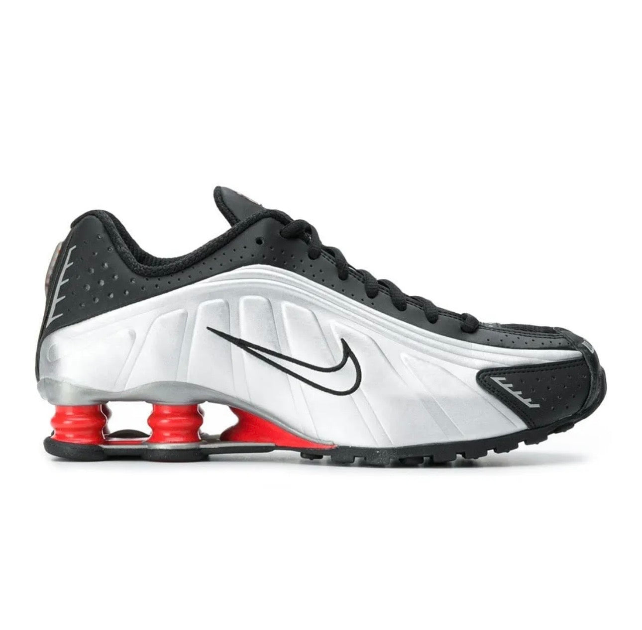 נעלי Nike Shox R4 Silver Black Red מקוריות בעיצוב אופנתי עכשווי לקידום אתר