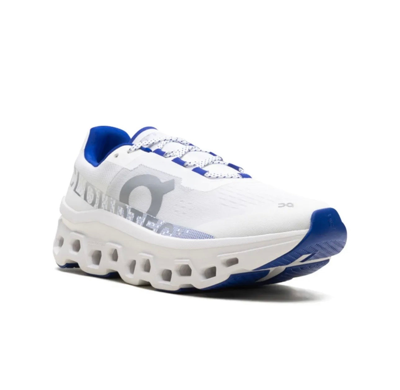 On Cloudmonster white blue