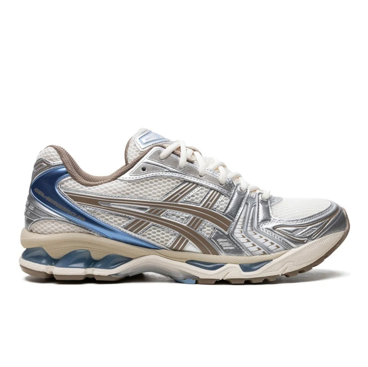 נעלי Asics GEL-Kayano Silver Beige Blue מקוריות בעיצוב אופנתי עכשווי לקידום אתר