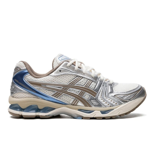 נעלי Asics GEL-Kayano Silver Beige Blue מקוריות בעיצוב אופנתי עכשווי לקידום אתר