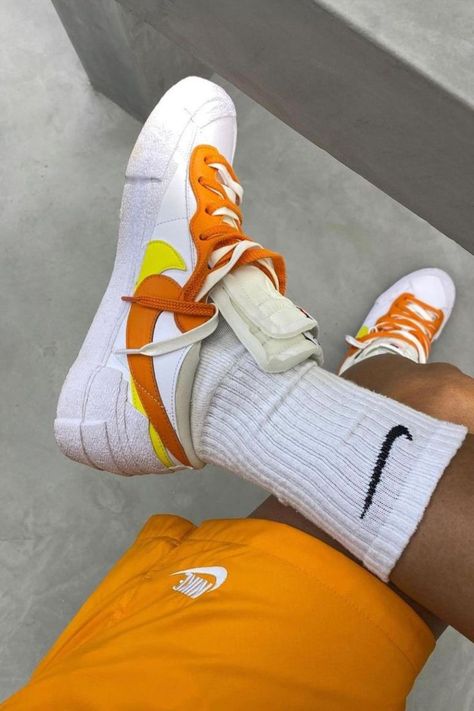 Nike Blazer Low Sacai White Magma Orange